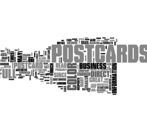 Content Image What Makes Full Color Postcards So Great Text Word Cloud Concept |