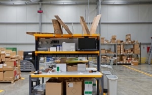 Side view of a fulfillment warehouse