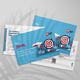 Eye-catching postcard examples in bright blue and red