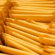 Top down view of rows of padded shipping envelopes