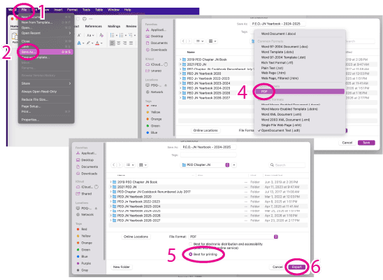 MS Word Steps